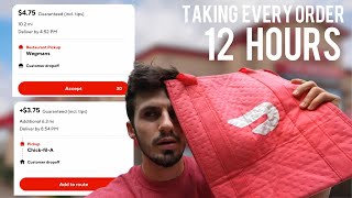 Taking EVERY Doordash Order for 12 Hours Straight… [upl. by Ahsinahs]