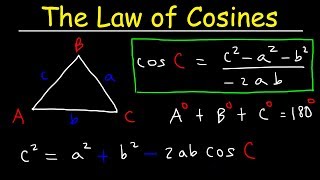 Law of Cosines Finding Angles amp Sides SSS amp SAS Triangles  Trigonometry [upl. by Combes]