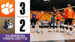 ClemsonVolleyball  Clemson Downs Wofford in FiveSet Thriller [upl. by Koral846]