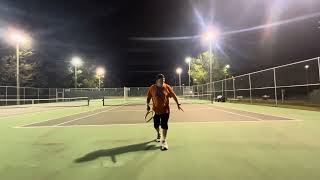 Day6 Hitting off the Slinger Ball Machine practicing backhand return of serves [upl. by Audrie]