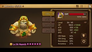 Summoners war Wind Mummy Namib Dragons B9 [upl. by Drofdarb]