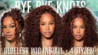 NEW quotBYE BYE KNOTSquot GLUELESS Curly Wig for BEGINNERS  3 STYLES  PRECUT amp PREPLUCKED  UNICE HAIR [upl. by Nicola]