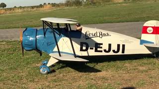 Bücker 133 Jungmeister mit Moki 180 5 Zylinder Sternmotor [upl. by Trevorr175]