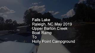 Falls Lake NC Boat Ride Barton Creek to Holly Point Campground [upl. by Aciretehs334]