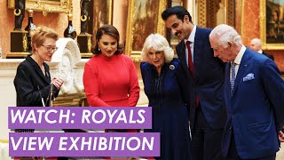 WATCH The Emir of Qatar Views Royal Collection in Buckingham Palace [upl. by Anyat]