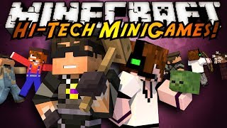 Minecraft HITECH MINIGAMES Whack a Zombie King of the Hill Asteroid Graveyard [upl. by Bortz643]