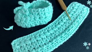 Crochet Baby Bootie 🧶 Unbelievably Easy Technique [upl. by Akere442]