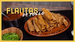 Flautas de POLLO en salsa ROJA [upl. by Shiekh]