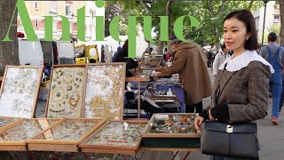 Mom in Paris vlogAntique shopping at weekend flea market  shop with me and flower artist Yurika [upl. by Pamella]