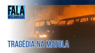 Matola Incêndio num parque de estacionamento destrói vários carros no bairro 1º d Maio PortalFM24 [upl. by Frager]