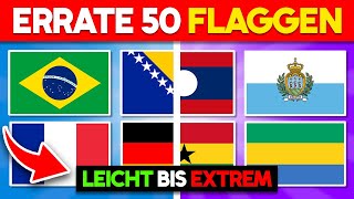 50 Flaggen erraten  Leicht bis Extrem 🌎🚩  Flaggen Quiz [upl. by Tiffi]