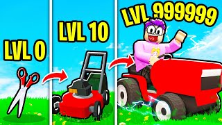 Can We Unlock The MOST EXPENSIVE LAWN MOWER In ROBLOX LAWN MOWING SIMULATOR MAX LEVEL [upl. by Atiras429]