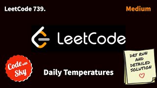 739 Daily Temperatures  Leetcode  C  Hindi [upl. by Ecraep]