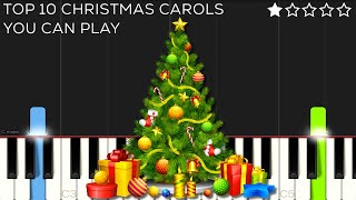 Top 10 Easy Christmas Carols You Can Play Along To  EASY Piano Tutorial [upl. by Alysa202]