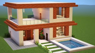 ✔ Como hacer una CASA MODERNA en Minecraft para Survival 🏡 [upl. by Rowen]