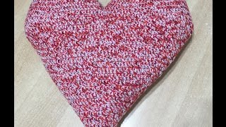 Tuto coeur coussin au crochet [upl. by Diego469]