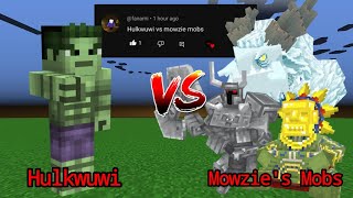 Hulkwuwi vs Mowziess Mobs  Minecraft Mob Battle [upl. by Meredeth606]