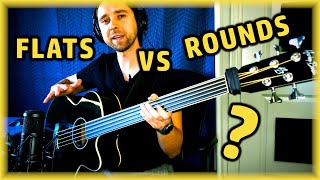 Flatwound Vs Roundwound Strings on Fretless Acoustic Bass [upl. by Austen]