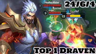 Wild Rift Draven  Top 1 Draven Gameplay Rank Challenger [upl. by Negiam437]