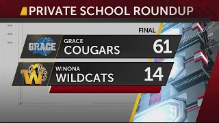 Private School RoundUp Grace Cougars start 2023 season with win over Winona Wildcats [upl. by Ahsakat]