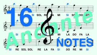 Treble Clef G Clef Learn to Read the SI Note in Less Than 2 Minute  Andante 16 Notes [upl. by Hendrika]