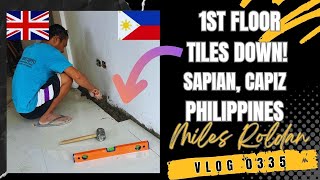 VLOG 335 TILING THE FIRST FLOOR OF A MODERN HOUSE BUILD IN THE PHILIPPINES [upl. by Efinnej]