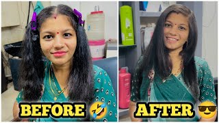 Finally PERMANENT HAIR STRAIGHTENING Karwa Liya 🥰 Riddhi Sehwag [upl. by Leshia]