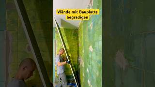 Die Innenwand von Badezimmer mit Bauplatte begradigen badezimmer fliesenleger bad diy bathroom [upl. by Sutsugua]