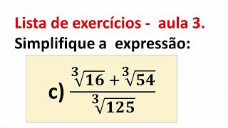 AULA 3  Expressões com radicais  Simplificação de expressão com radicais  dicas e macetes [upl. by Lamar]