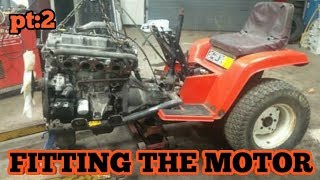 4 Cylinder Lawn Mower Build  Getting the Engine to Fit pt2 [upl. by Toiboid993]