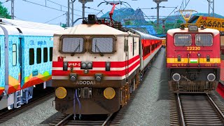 WAP5 RAJDHANI HIGH SPEED OVERTAKE ICF TRAIN  BUMPY RAILROAD Train Simulator  Railwork  NTG GAMING [upl. by Waldemar782]