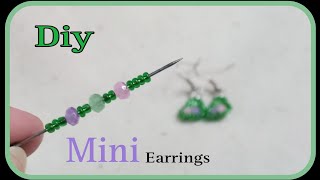 Mini Geometrical triangle Earring making  Quick amp Easy Beaded earrings making at home Diy Jewelry [upl. by Katharyn]