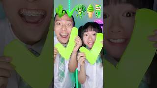 Green Food Challenge ASMR 🥵🌵Milo asmr mukbang shorts [upl. by Anniala481]