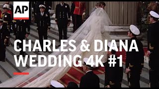 Charles amp Diana Wedding in 4K  Part 1  Arrivals at St Pauls Cathedral  1981 [upl. by Lusty481]