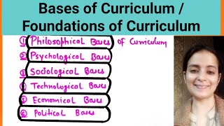 Bases of Curriculum Foundation of Curriculum  Knowledge amp Curriculum  For Teaching exams [upl. by Akirdnas]