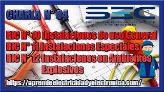 SEC Charla N°04 Instalaciones Generales  Especiales  Ambientes explosivos RIC 10 RIC 11 RIC 12 [upl. by Kaya690]