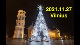 2022 Vilniaus Kalėdų Eglės Įžiebimas Katedros Aikštėje  Vilnius Christmas Tree 2021 [upl. by Muhan]