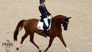 Fiona Howard on Diamond Dunes earns dressage gold in Paralympic debut  NBC Sports [upl. by Acyre]