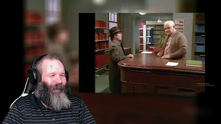 American Reacts to The Two Ronnies  The Confusing Library [upl. by Kreis697]