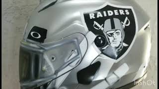 Custom Airbrushed RAIDERS Football Motorcycle helmet [upl. by Nuawtna874]