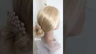 New Simple chignon Wedding hairstyles long hair bun hairstyles Juda hairstyles updo hairstyles [upl. by Cha]