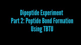 Dipeptide Experiment Part 2 Peptide Bond Formation Using TBTU [upl. by Pang199]