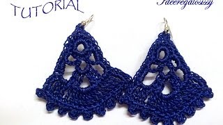 DIY TUTORIAL ENGITA ORECCHINI uncinetto VENTAGLIO PARTE 1 DI 2 HOW TO CROCHET EARRINGS [upl. by Eppesiug]