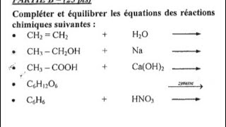 equation Chimie Ns4 bacc 2024 preparé ou [upl. by Seel665]