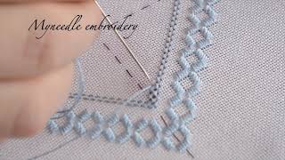 Double cable stitchHardanger embroidery process [upl. by Alliber818]