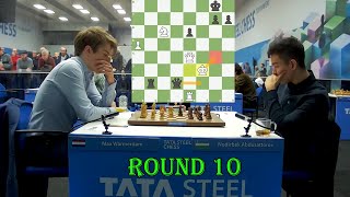 Max Warmerdam 2625 vs Nodirbek Abdusattorov 2727  Tata Steel Masters 2024  R10 [upl. by Luamaj]