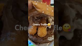 Mc Donalds Cheesy Truffle Beef Deluxe Burger yummy satisfying singapore shorts [upl. by Maddox992]