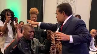 Dr Bill Winston prophesying amp laying hands on Ben amp I [upl. by Asiled]