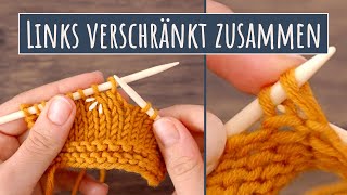 LINKS VERSCHRÄNKT zusammenstricken  links geneigte Abnahme [upl. by Clementius]