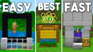 3 EASY XP Farms For Beginners In Minecraft Bedrock 121 Fish Farm Mob Farm [upl. by Owain]